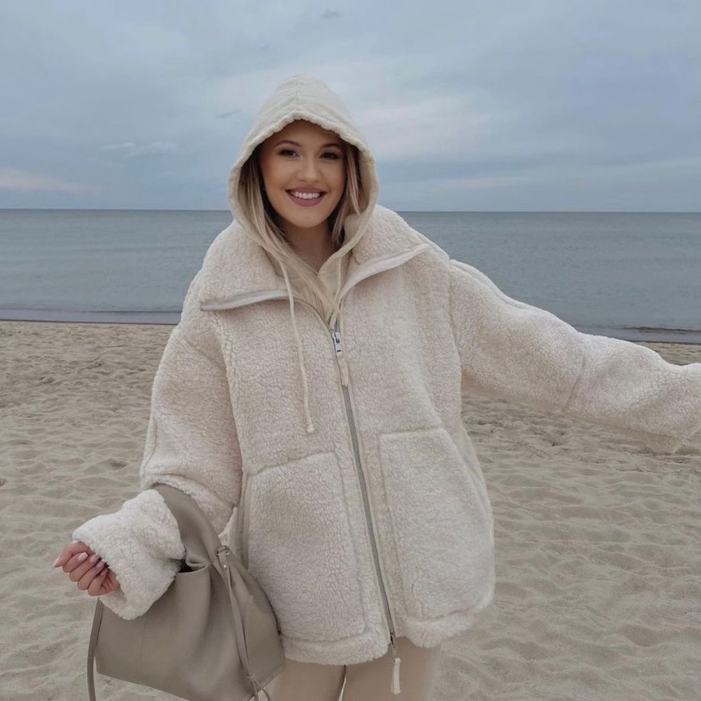 H&M Teddy Bear Jacket Faux Shearling Gem